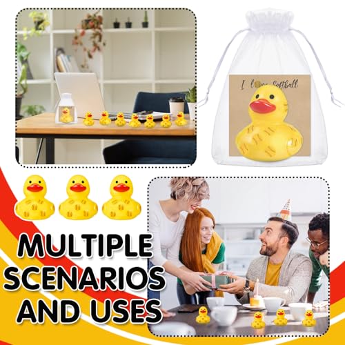 Amyhill 24 Sets Mini Softball Rubber Ducks Gifts Sport Party Favors Tabletop Decoration for Coach Team Gifts Club Gift Player Team Events Decorations Birthday Party Supplies - style: Softball