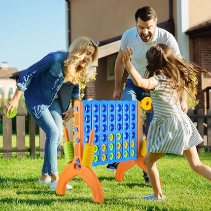 Ayeboovi Giant 4-in-A-Row, Jumbo 4-to-Score Yard Game for Kids and Adults Indoor Outdoor Party Family Connect Games Set with Quick Release Slider & Carrying Bag
