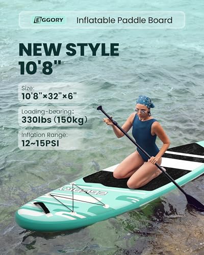 Inflatable Paddle Board,Stand Up Paddle Board Set, Extra Wide SUP Board with Removable Fin, Floating Paddle, Hand Pump, Waterproof Phone Pouch,Traveling Board - color: E green