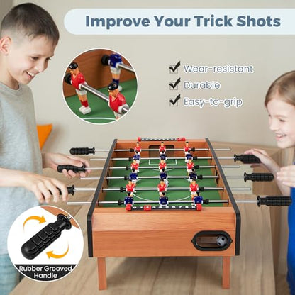 KOTEK 27" Foosball Table, Compact Soccer Table Game with 2 Footballs & Score Keepers, Tabletop Foosball for Kids, Adults, Game Room, Family Night, Arcades, Parties
