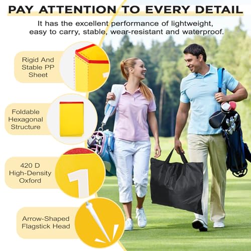 Backyard Golf Set for Kids, Adults and Family, Portable 9 Holes Golf Course with Balls, Flags and Carry Bag for Lawn, Park, Beach and Hotel - Yellow
