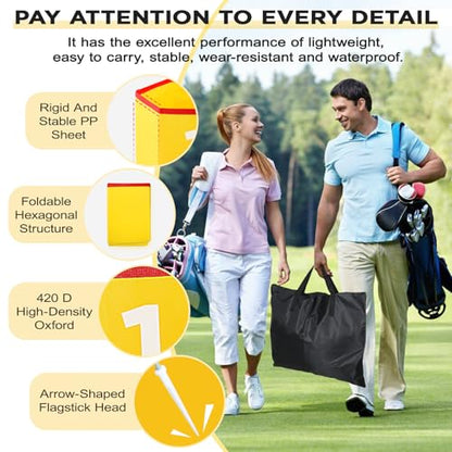 Backyard Golf Set for Kids, Adults and Family, Portable 9 Holes Golf Course with Balls, Flags and Carry Bag for Lawn, Park, Beach and Hotel - Yellow