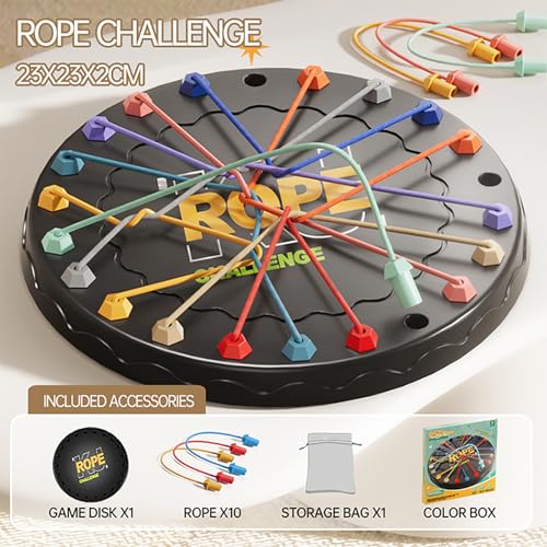 lartoys Rope Untangling Puzzle Game, Educational Strategy Board Game for Kids & Adults, Family Travel Party Games with Multi-Level Challenges, Gifts for All Ages - size: Large(8.8 in)