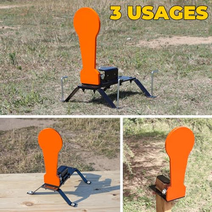 Highwild 3/8" AR500 Classic Popper Steel Shooting Target 12" Auto Reset Target for Shooting Range Outdoor - color: Auto Reset Target with Base