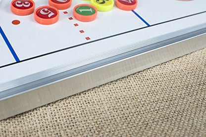 Double-Sided Ice Hockey Coaching Whiteboard – Full & Half Rink Tactics Board with Player Markers