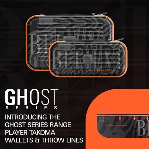 Target Darts Raymond van Barneveld Ghost Series XL Takoma Wallet, Regular – Darts Case, Black/White Storage Cases, Zipper Dart Holder, Professional Accessories – Holds 6 Fully Assembled Darts - style: XL Wallet