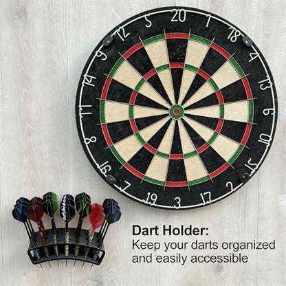 Dart Holder Wall Mount, 21-Dart Capacity | Luminous Foot Stickers, Throwing Line, Posture Correction