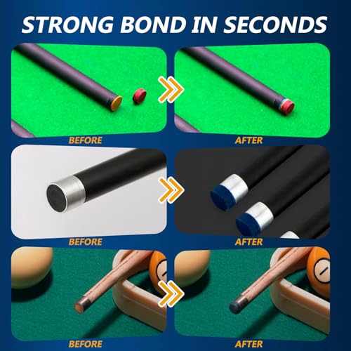 Pool Cue Tip Glue 100g, Quick Dry Billiard Cue Tip Glue for Pool Stick, Heavy Duty Super Adhesive for Snooker Cue, Pool Cue Accessories - No Tip Clamp Needed - size: 100g