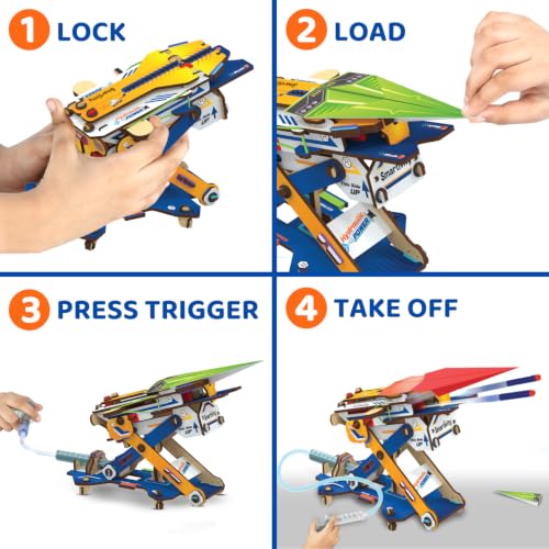 Smartivity DIY 2in1 Hydraulic Paper Airplanes & Darts Launcher STEM Toy for Kids Ages 6-14 Years I Birthday Gifts for Smart Kids | Science Kit for Boys & Girls 6, 8,10,12,14 Years Old - style: Hydraulic Plane Launcher