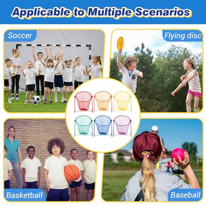 Seenelling 6 Pcs Multipurpose Target Net Set Physical Education Equipment Elementary School PE Training Multicolor Nets for Hitting Golf, Flying Disc, Throwing Football Games