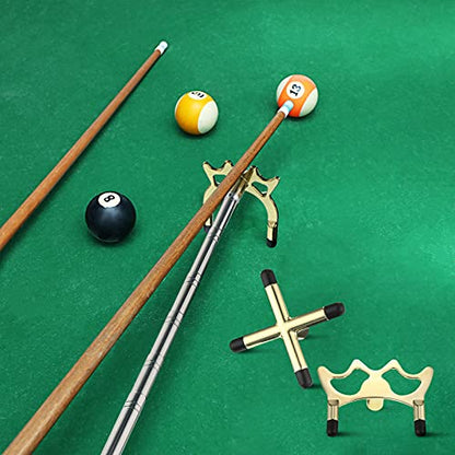 Skylety Retractable Billiards Cue Snooker Pool Bridge Stick with 3 Pieces Removable Bridge Head, Snooker Set Billiards Pool Cue Accessory for Pool Table - color: Gold