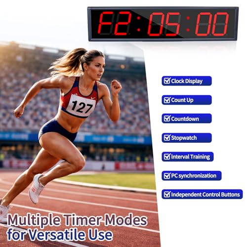Independent Button Type 1.5-inch Fitness Room Rest Timer, Suitable for Gym Exercise/School/Home Exercise/Boxing Gym/Indoor Rock Climbing (4.2-inch Data PC Transmission Mode)