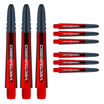 Winmau Dart Shaft - Vecta Blade360 Polycarbonate Dart Stems - 1 Set per Pack (3 Darts Shafts in Total) - Professional Darts Accessories - Red & Black Blade360 Medium Shafts
