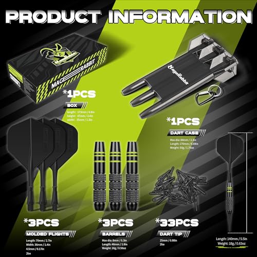 Darts Soft Tip 3Pack 18g with Gift Carrying Case-Copper Barrels with Integrated Dart Flights and 24pcs Plastic Tip,Professional Darts Plastic Tip Set for Electronic Dartboard