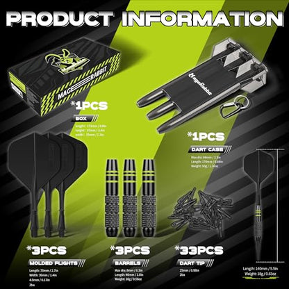 Darts Soft Tip 3Pack 18g with Gift Carrying Case-Copper Barrels with Integrated Dart Flights and 24pcs Plastic Tip,Professional Darts Plastic Tip Set for Electronic Dartboard