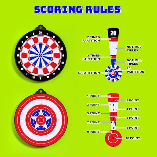 Magnetic Dart Board for Kids Indoor Outdoor Kids Games and Party Games, Christmas Birthday Gifts Toys for Boys Age 3-12 - style: Blue