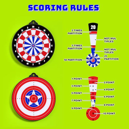 Magnetic Dart Board for Kids Indoor Outdoor Kids Games and Party Games, Christmas Birthday Gifts Toys for Boys Age 3-12 - style: Blue