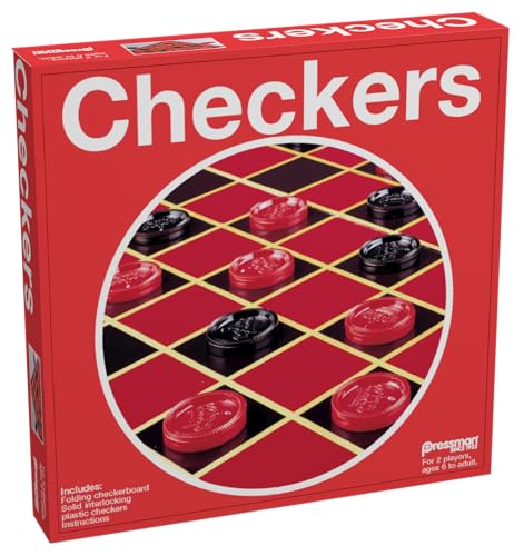 Pressman Checkers -- Classic Game With Folding Board and Interlocking Checkers ,5"