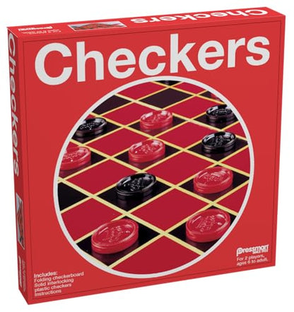 Pressman Checkers -- Classic Game With Folding Board and Interlocking Checkers ,5"