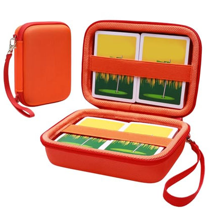 L LTGEM 300+ Card Game Case Compatible with Pokemon/UNO/Piles/Phase 10/Exploding Kittens/Five Crowns/Flip 7/SKYJO/Slingz/Survivor/Go Fish/Dutch Blitz/Monopoly Deal and Playing Card, Orange(Case Only) - color: Orange