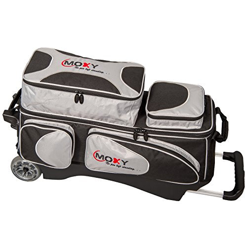 Moxy Deluxe Triple Roller Bowling Bag - Silver/Black