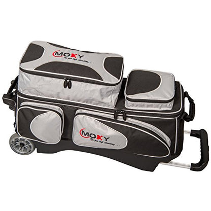 Moxy Deluxe Triple Roller Bowling Bag - Silver/Black