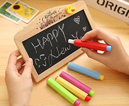5xLunies Chalk Holder with Storage Hard Case - Blackboard Adjustable Clip Set for Teachers Kids School Office Drawing Board 3.7"x0.6" 5 Bright Color NOT Included Chalk