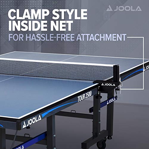 JOOLA Tour Indoor Ping Pong Table with Quick Clamp Table Tennis Net - 10 Minute Assembly - Foldable Indoor Surface with Single Player Playback Mode - Competition Grade MDF Top - Tournament Quality - size: Tour 2500