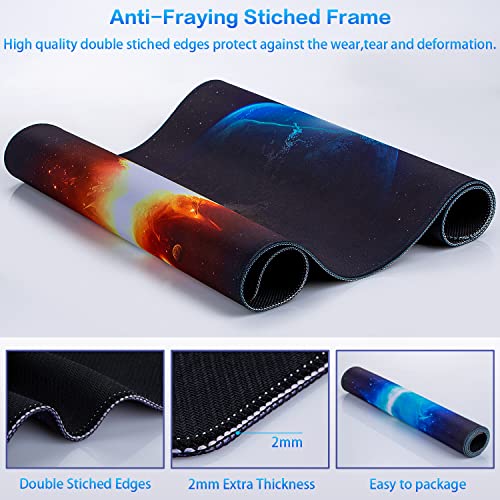 Canjoy Gaming Mouse Pad, Large Extended Mouse Pad Big Computer Mousepad for Home Office Gaming Work 31.5x15.7inch - color: Ice and Fire