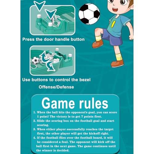 Tabletop Foosball Game, Easy Assembly Desktop Soccer Board for Two Players, Portable Football for Family Night - color: Red