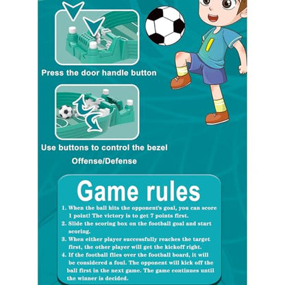 Tabletop Foosball Game, Easy Assembly Desktop Soccer Board for Two Players, Portable Football for Family Night - color: Red