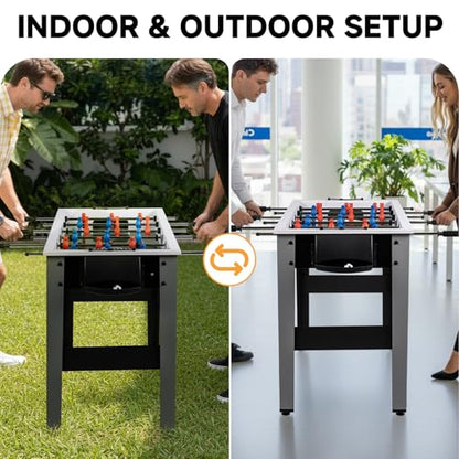 42" Foosball Table, Soccer Game Table for Adults with 2 Balls Competition Sized Soccer Table for Home, Office, or Game Room, Family Game Night