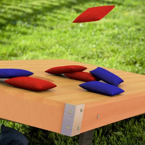 Cornhole Set - 4ftx2ft Regulation Size Outdoor Bean Bag Toss with 8 Bags Included - Yard Games for Ages 14 Years Old and up by Trademark Games (Blue, Red, Tan)