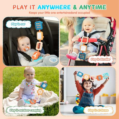 Busy Board for 1 Year Old, Travel Toys for Toddler 1-3 on Plane Car, Montessori Busy Board Busy Cube, Toys for 1 Year Old Boy Girl, Easter Basket Stuffers for Toddler