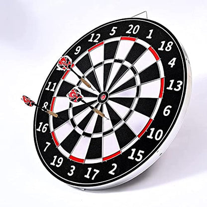 18-Inch Wall Mounted Dart Boards Set, Steel Tip Dart, Alloy Stand Protection Dartboard with 6 Needle Dart， for Adults Kids