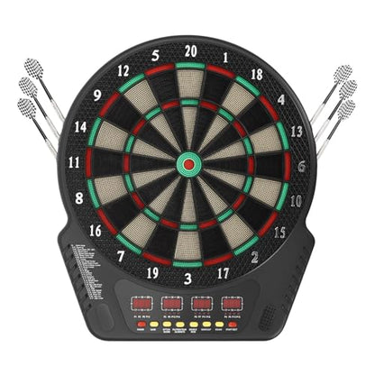 Electronic Dart Board with 27 Games & 243 Variants, 16 Player Smart Scoring Dartboard with LED Display, Innovative Dart Machine for Home Bar Game Center