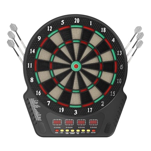 Electronic Dart Board with 27 Games & 243 Variants, 16 Player Smart Scoring Dartboard with LED Display, Innovative Dart Machine for Home Bar Game Center