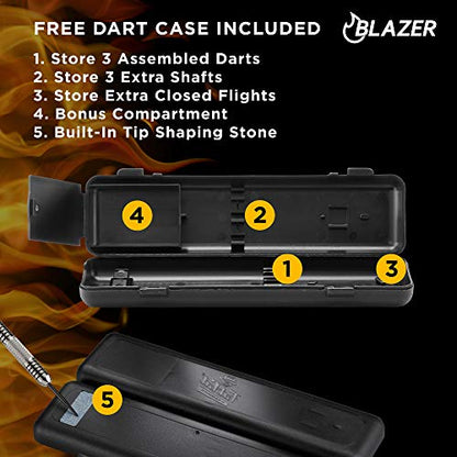 Fat Cat by GLD Products Blazer Soft Tip Darts with Storage/Travel Case, 16 Grams, Gold
