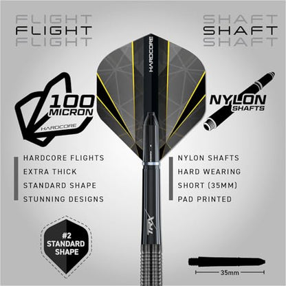 RED DRAGON Darts – Seren Onyx Series - 90% Tungsten Professional Soft tip Darts Set with Dart Flights and Dart Shafts (Stems) - Available in Four Styles - style: Seren 2