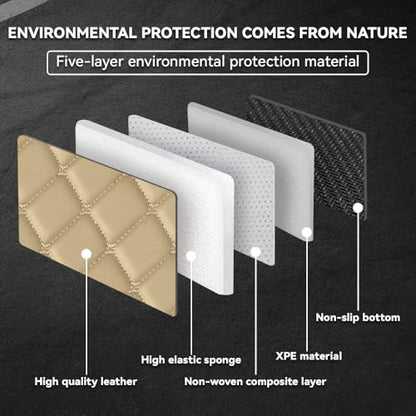 Car Floor Mats Fit for Dodge Dart 2013-2016 All Weather Durability Leather Car Floor Mats, Skidproof Pedal, Waterproof, Wear-reistant(Beige) - color: Beige