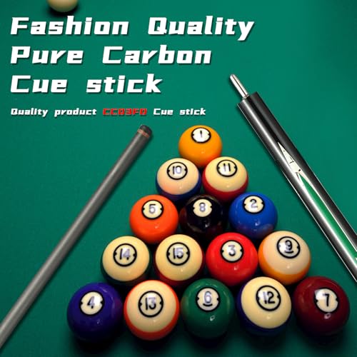 Carbon Fiber Pool Cue Stick,58" Pool Table Sticks, 12.5mm Tip Soft Grip Billiard Carbon Fiber cue, Weight 20OZ Cue Stick