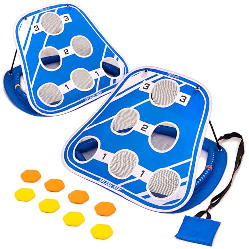 GoSports Splash Skip Floating Pool Cornhole Game – Stone Skipping Swimming Pool Game for Adults & Family – Water Cornhole Game for Pools & Lakes - style: Versus (2 Targets)