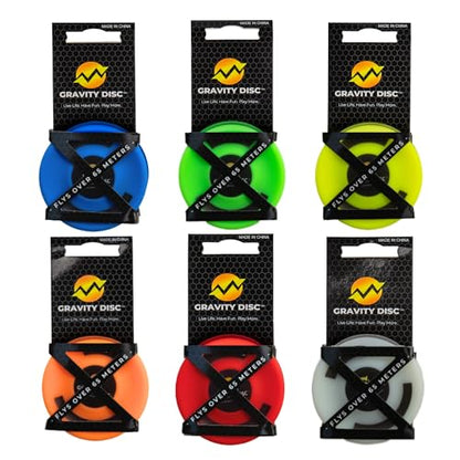 Gravity Disc - Mini Flying Discs 6-Pack, Pocket-Sized, Flies 200+ Feet, Disc Golf Accessories, Ultimate Frisbee, Trick Shots, Gadgets for Camping, Outdoor Fun & Yard Games