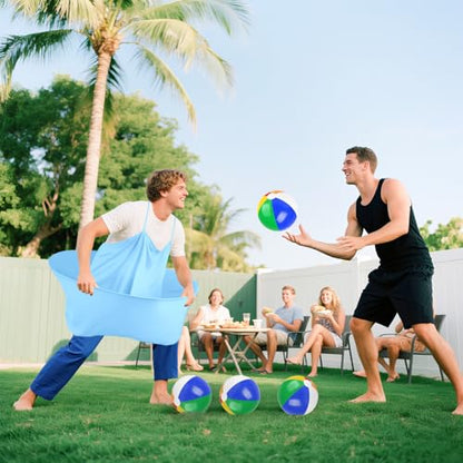 Granny Pants Yard Game Granny Pants Game with Strap Giant Yard Pant Toss Game Outdoor Party Game Granny Pants Outdoor Game with Bouncy Balls and Pump for Family Reunion Day Backyard Gatherings - color: Baby Blue Fuchsia