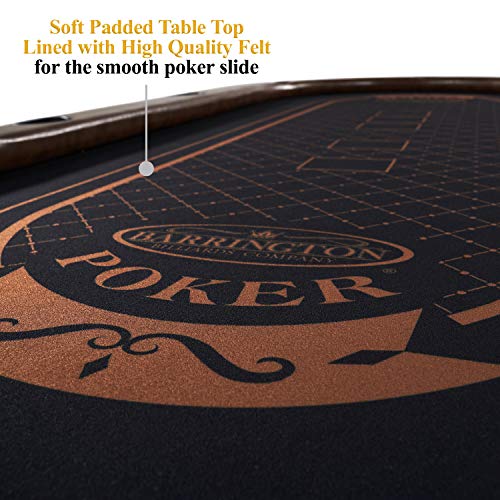 Barrington Poker Multiple Styles Folding Poker Table & Poker Table Top/Dining Table Collection, Durable Padded Rail Tables with Felt Playing Surface, Perfect for Texas Holdem Games - style: 10 Player Urban Table (Dining Top)