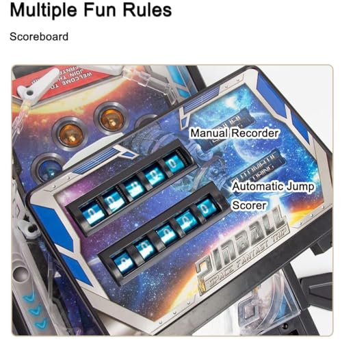 Arcade Tabletop Pinball Toy with Light and Sound Effects, Electronic Pinball Machine for Kids and Adults, Christmas Pinball Gifts with Digital Counter, Mini Pinball Machine Kit