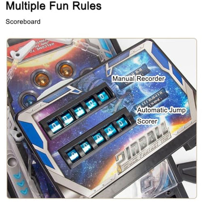Arcade Tabletop Pinball Toy with Light and Sound Effects, Electronic Pinball Machine for Kids and Adults, Christmas Pinball Gifts with Digital Counter, Mini Pinball Machine Kit