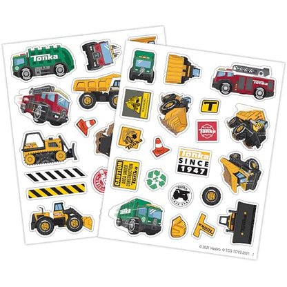TCG Toys Tonka Magnetic Creations Tin with 40 Magnetic Play Pieces in Tin That Doubles As Storage Space, Multicolor - style: Tonka