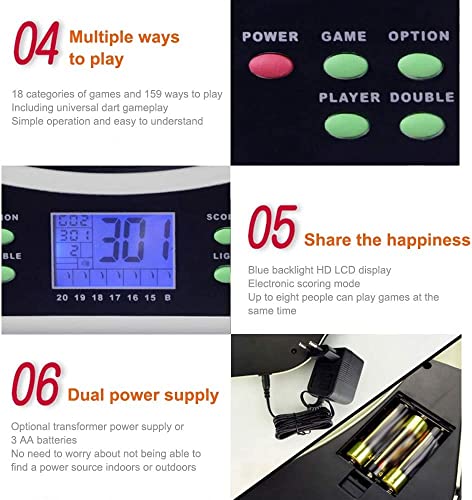 Electronic Dartboard，Dartboard Set LCD Display with 6 Soft Tip Darts，Professional Dart Board for Adults Party, Family and Office Leisure Sport, Gifts