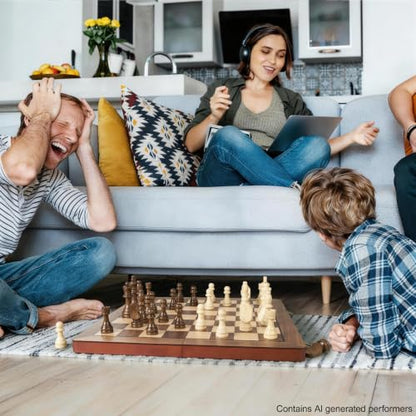 17" Magnetic Wooden Chess Set for Adults Kids, Chess Board Games with Magnetic Pieces & Extra Queens, Folding Portable Travel Large Unique Chess Sets for Tournament Professional Beginner - size: 17 Inches